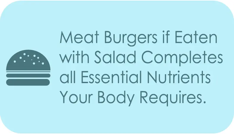 burger and salad nutritional combination