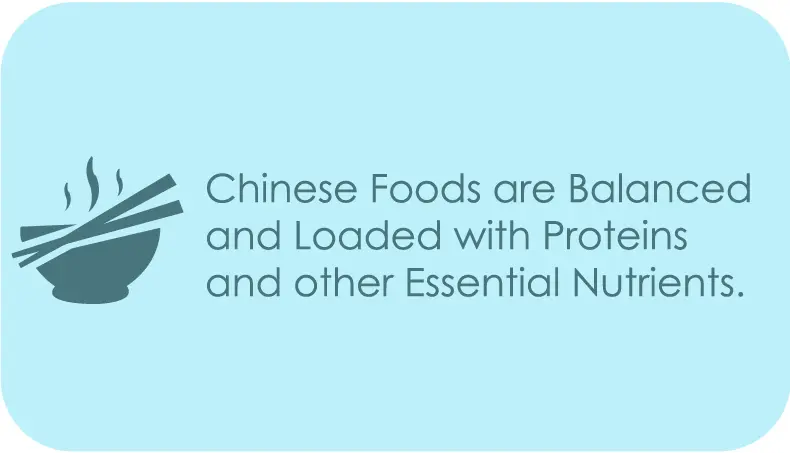 chinese foods are balanced and loaded with proteins and essential nutrients