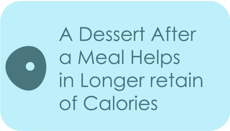 dessert after a meal helps in longer calories retention